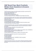 O&P Board Prep: Mock Prosthetic Written Exam Questions & Answers 100% Correct