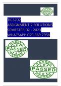TIC3702 - ASSIGNMENT 2 SOLUTIONS (SEMESTER 02 - 2023)