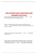ANCC BOARD EXAM QUESTIONS AND ANSWERS 2023/2024