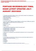 PORTAGE MICROBIOLOGY FINAL EXAM LATEST UPDATED JULY- AUGUST 2023/2024 