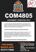 COM4805 Assignment 2 Semester 2 2023 (ANSWERS)