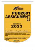 PUB2601 ASSIGNMENT 2 2023