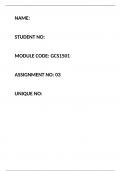 GCS1501 ASSIGNMENT 3 2023 (ANSWERS,)