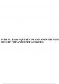 NURS 611 Exam 4 QUESTIONS AND ANSWERS GUIDE2022-2023 (100%CORRECT ANSWERS).