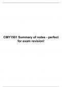 CMY 1501 Summary of notes ,University of South Africa, UNISA