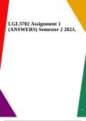 LGL3702 Assignment 1 (ANSWERS) Semester 2 2023.