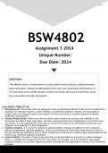 BSW4802 Assignment 3 (ANSWERS) 2023 - DISTINCTION GUARANTEED