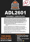 ADL2601 Assignment 1 Semester 2 2023 (COMPLETE ANSWERS) DUE 22 AUGUST 2023