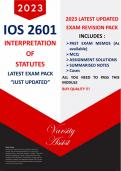 IOS2601 – This is the Latest Exam Pack Updated 2023MCQ REVISION/ MEMOS /ASSIGNMENTS/NOTES/CASE SUMMARIES - 100% PASS 