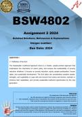 BSW4802 Assignment 2 (COMPLETE ANSWERS) 2024