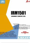 IRM1501 Assignment 2 (ANSWERS) Semester 2 2023 () - DUE September 2023