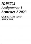 IOP3702 Assignment 1 Semester 2 2023