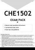 CHE1502 EXAM PACK 2023 - DISTINCTION GUARANTEED