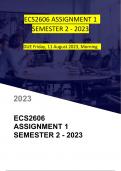 ECS2606 ASSIGNMENT 1 SEMESTER 2 2023 (DUE FRIDAY 11  AUGUST 2023 MORNING)