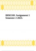 IRM1501 Assignment 1 Semester 2 2023.