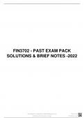 FIN 3702 EXAM PACK 2022, University of South Africa (Unisa)