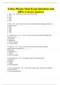 X-Ray Physics Final Exam Questions and 100% Correct Answers