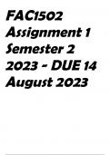 FAC1502 Assignment 1 Semester 2 2023 - DUE 14 August 2023