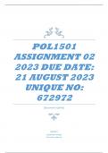 POL1501 ASSIGNMENT 02 (672972) DUE DATE: 21 AUGUST 2023