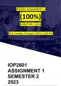 IOP2601 ASSIGNMENT 1 SEMESTER 2 2023 (DUE Tuesday, 15 August 2023, 11:00 PM)