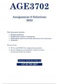 AGE3702 - ASSIGNMENT 8 SOLUTIONS - 2023