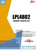 LPL4802 Assignment 1 (WRITTEN) Semester 2 2023 (705490) - DUE 18 August 2023 