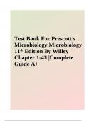 Test Bank For Prescott's Microbiology 11th Edition Willey | Complete Chapter 1-43 |2023-2024