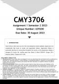 CMY3706 Assignment 1 (ANSWERS) Semester 2 2023 - DISTINCTION GUARANTEED