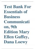 A Complete Test Bank For Essentials of Business Communication, 9th Edition Mary Ellen Guffey, Dana Loewy