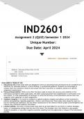 IND2601 Assignment 2 (ANSWERS) Semester 1 2024 - DISTINCTION GUARANTEED
