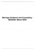 MGG 2601 Memo Marriage Guidance and Counselling, University of South Africa (Unisa)