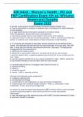 620 Adult - Women's Health - AG and  FNP Certification Exam 4th ed. WinlandBrown and Dunphy Exam 2023