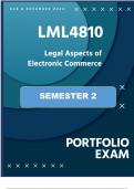LML4810 PORTFOLIO EXAM (COMPLETE ANSWERS) Semester 2 2023 DUE  8  NOVEMBER  2023