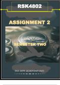RSK4802 ASSIGNMENT 2 ANSWERS --DUE 23 OCTOBER 2023