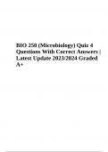 BIO 250 Questions With Correct Answers | Latest Update 2023/2024 Graded A+ | STRAIGHTERLINE 