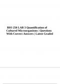 BIO 250 LAB 3 Questions With Correct Answers | Latest Graded | STRAIGHTERLINE 2023-2024