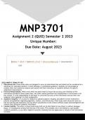 MNP3701 Assignment 2 (ANSWERS) Semester 2 2023 - DISTINCTION GUARANTEED
