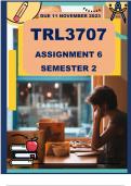 TRL3707 Assignment 6 (COMPLETE ANSWERS) Semester 2 2023 - DUE 11 NOVEMBER 2023