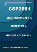CSP2601 ASSIGNMENT 5 DETAILED SOLUTIONS--DUE--22--SEPTEMBER--2023