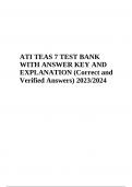ATI TEAS 7 TEST BANK | EXAM QUESTIONS WITH ANSWER KEY LATEST 2023/2024 | VERIFIED