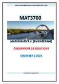 MAT3700 Assignment 02 Solutions Semester 2 2023