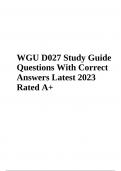 WGU D027 Exam Questions With Correct Answers | Latest 2023/2024 | GRADED