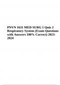 PNVN 1631 MED SURG 1 Quiz 2: Exam Questions with Answers Latest 2023-2024 | Graded