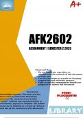 AFK2602 Assignment 1 (DETAILED ANSWERS) Semester 2 2023