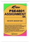 PSE4801ASSIGNMENT4 DUE 28 AUGUST