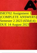 ISR3702 Assignment 1 (COMPLETE ANSWERS) Semester 2 2023 (656414) - DUE 14 August 2023