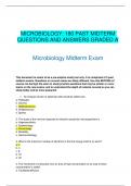 MICROBIOLOGY: 180 PAST MIDTERM QUESTIONS AND ANSWERS GRADED A