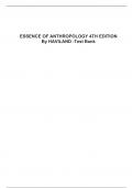 ESSENCE OF ANTHROPOLOGY 4TH EDITION By HAVILAND -Test Bank