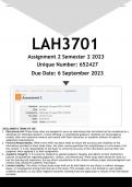 LAH3701 Assignment 2 (ANSWERS) Semester 2 2023 - DISTINCTION GUARANTEED