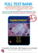 Test Bank For Pharmacotherapy: A Pathophysiologic Approach 10th Edition by Joseph T. DiPiro; Robert L. Talbert; Gary C. Yee; Gary R. Matzke; Barbara G. Wells; L. Michael Posey | 2017/2018 |9781259587481 | Chapter 1-144 |Complete Questions and Answers A+